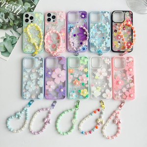 Sang Trọng Ngọc Trai Kim Cương Nhựa Charms Bow Điện Thoại Trong Suốt Trường Hợp Đối Với iPhone 17 16 15 14 13 Pro Max Chống Sốc TPU Rõ Ràng Cover Quay Lại - Product Image 1