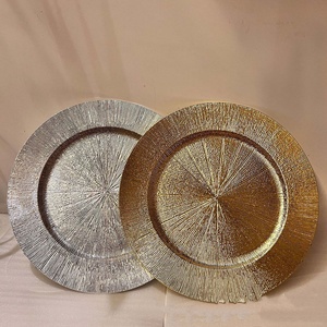 10 couleurs ronde Double placage Unique texturé isolation thermique plateaux ornements fruits bol plateau décoratif chargeur assiettes - Product Image 2