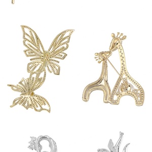 Broches de Mariposa de Cristal con Pedrería en Oro/Plata, Joyería Personalizada de Fábrica al por Mayor para Mujer/Niña, Regalo - Product Image 5