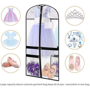 Bolsa Transparente <span class=keywords><strong>de</strong></span> PVC para Disfraces <span class=keywords><strong>de</strong></span> Baile Infantiles con Panel Superior <span class=keywords><strong>de</strong></span> Oxford 210D, 4 Bolsillos con Cremallera, Ranura para Tarjetas <span class=keywords><strong>de</strong></span> Identificación, 38.9x21.65 pulgadas - Product Image 5