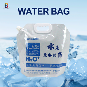 Pochettes souples imprimées en plastique OEM de <span class=keywords><strong>5L</strong></span> et 10L pour boissons, jus, eau, avec bec verseur - Product Image 4