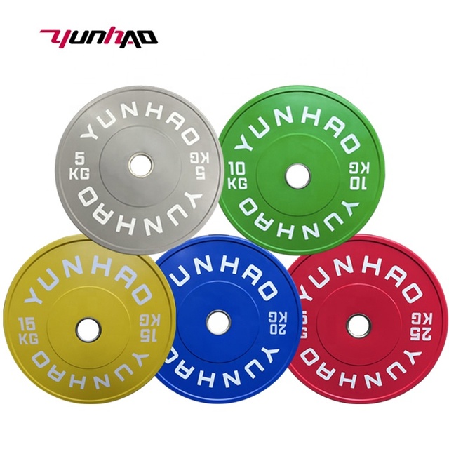 Manufacturer Wholesale Strength Training 15KG Rubber Coated Standard Barbell Bumper Weight Plates