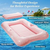 Flotador Inflable de PVC Rosa para Piscina, Tumbona para Adultos, para Tomar el Sol en la Playa, con Portavasos, Marca Personalizada Disponible