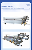 Machine à tricoter plate professionnelle informatisée à commande manuelle, à une seule vitesse, pour la production de pulls, avec fonctions Jacquard, côte, trame et chaîne.