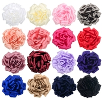 Grande broche 11cm en tissu de mousseline de soie faite à la main Broches à fleurs roses-Accessoires de bricolage pour chaussures et robes Broches à la mode principalement fabriquées