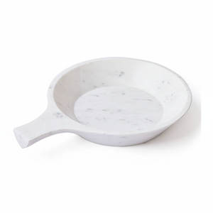 Cuenco para servir de mármol blanco artesanal único con mango elegante para uso en el hogar, oficina y fiesta al mejor precio disponible - Product Image 1