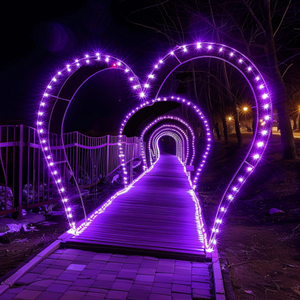 Romántico Túnel de corazón LED-Arco de pasarela iluminado para eventos - Product Image 2