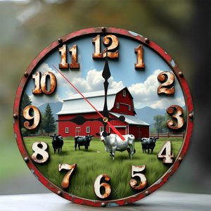 Round Wooden <b>Wall</b> <b>Clock</b> 25x25Cm <b>Silent</b> Non Ticking Traditional Home Decor Corridor <b>Clock</b> - Product Image 2