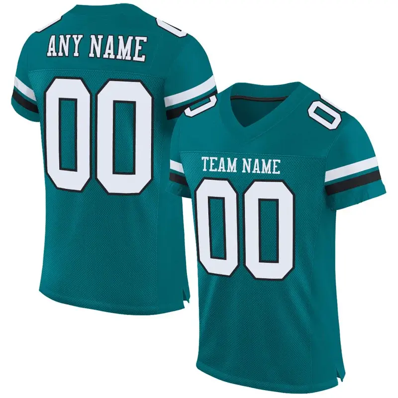 Custom American Football Jerseys White And Green Twill Stwich Practice Jersey American Football With Numbers