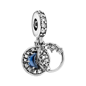 Elegant Glamour 925 Sterling Silver Luxury Crown Pendants Zircon-Star <b>Moon</b> Design Handmade Fine Trendy Gift Jewelry Collection - Product Image 3