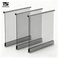 Système de balustrade moderne en verre trempé feuilleté avec profilé en U en aluminium et finition miroir en acier inoxydable, garantie 5 ans