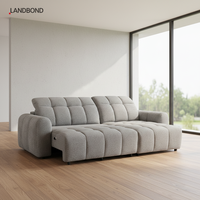 Canapé-lit d'angle électrique moderne en tissu, pliable, inclinable et coulissant, avec appui-tête motorisé à commande unique, pour salon