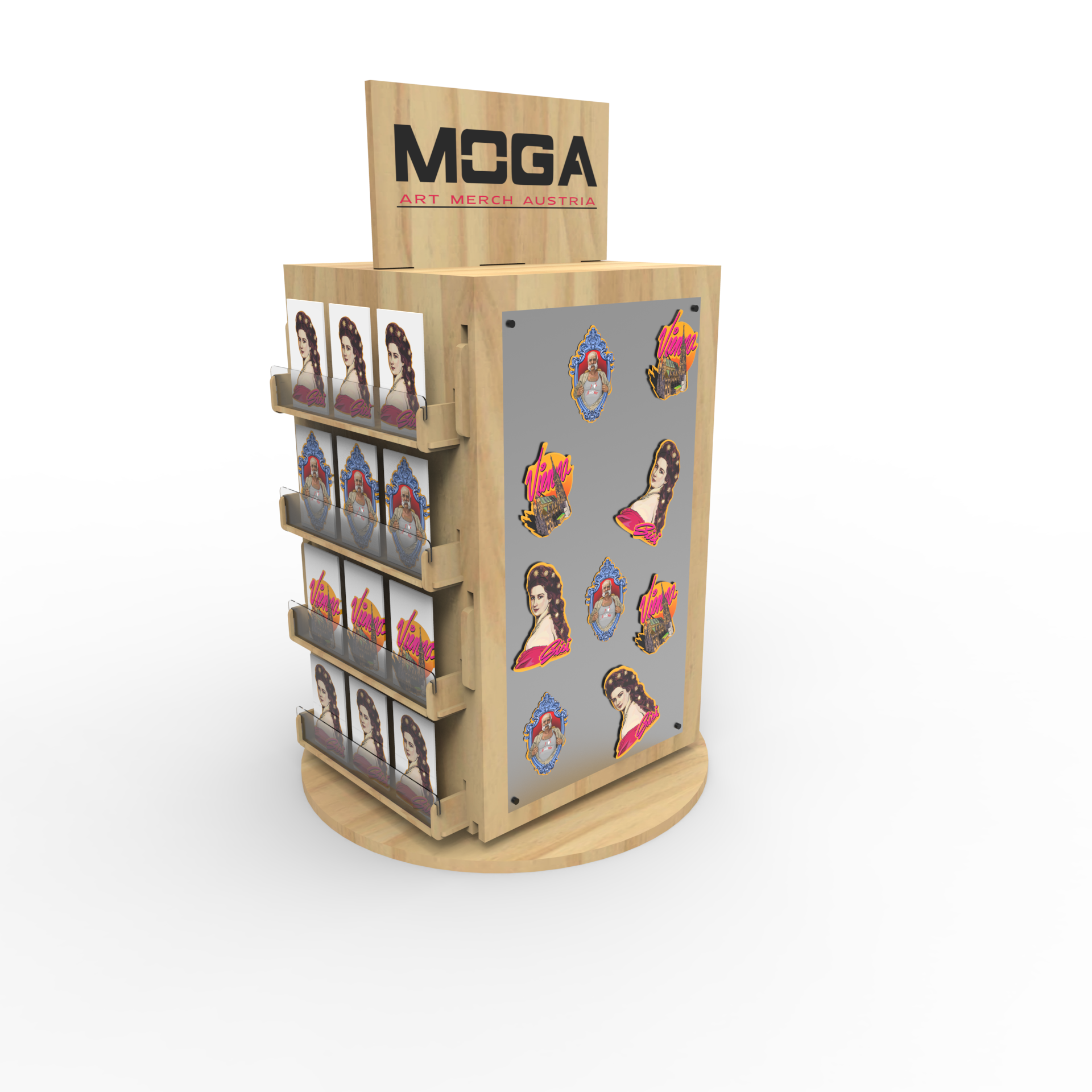Apache Customized Wooden Magnet Refrigerator Display Stand for Supermarkets and Shopping Malls — view 1