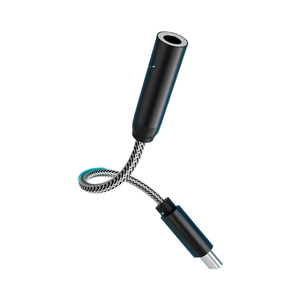 Adaptador de <span class=keywords><strong>Audio</strong></span> DAC de Alta Resolución Tipo C con Cable Trenzado de PVC de 32 Bits y 384 kHz para PC, Laptop, Monitor, Altavoz, Proyector y Micrófono - Product Image 1