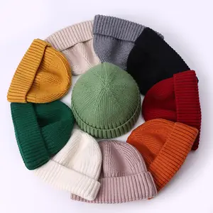 Berretto lavorato a maglia tinta unita di alta qualità autunno e inverno molti colori berretto lavorato a maglia berretti caldi