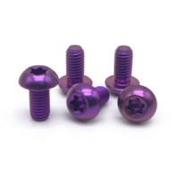Vis en titane anodisée CNC vis autotaraudeuse M3 M4 M8 M6 M10 boulon de vélo à tête de bouton colorée GR2 GR5 Torx vis en titane