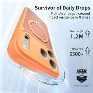 Support magnétique rotatif à 360° avec coque de protection antichoc et anti-rayures à texture mate pour <span class=keywords><strong>iPhone</strong></span> 17 16 Pro Max - Product Image 4