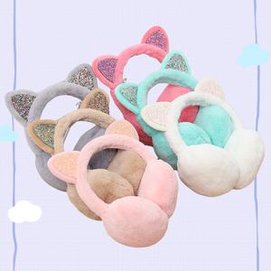 Couvre-oreilles en fausse fourrure pour femme, bandeau chaud, en peluche, mignon avec oreilles de chat, nouvelle collection automne-hiver 2020 - Product Image 2