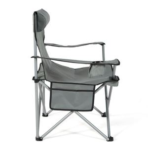 Outdoor Folding <b>Chair</b> with Backrest and Side Pocket Metallic 600D Oxford Cloth Portable <b>for</b> Camping <b>Office</b> Fishing - Product Image 2
