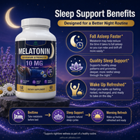 Comprimés de mélatonine naturelle pour le sommeil, article populaire sur Amazon, apaise l'humeur, sans gluten, absorption rapide, logo personnalisé, complément alimentaire