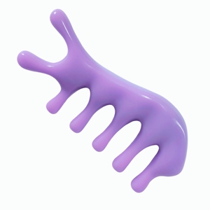 Peigne de massage du cuir chevelu en résine violet lavande tendance pour le soulagement du stress et la relaxation - Product Image 3