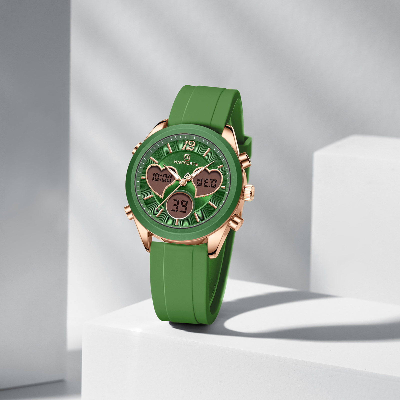 NAVIFORCE 5045 Women's Watch Elegant Dual Display Timepiece