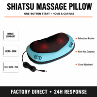 Coussin de massage chauffant infrarouge 4D de haute qualité avec pétrissage, contrôle de la minuterie, pour utilisation sur le cou, les jambes, la taille, le dos, les épaules et le corps.