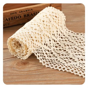 Nastro in <span class=keywords><strong>pizzo</strong></span> all'uncinetto in puro cotone largo, stile vintage, per tende boho, runner da tavola e orli di abiti - Product Image 1