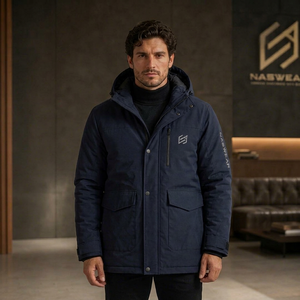 Wholesale Price <b>Men's</b> Hooded Parka <b>Jacket</b> with Fur Trim Waterproof Down Filled Winter Coat <b>Long</b> Length Casual Style Parka Jacek - Product Image 1