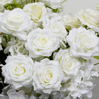Décoration créative de table en rangée, chemin de table, plante en soie, toile de fond pour événement de mariage, fleurs artificielles pour fête d'anniversaire
