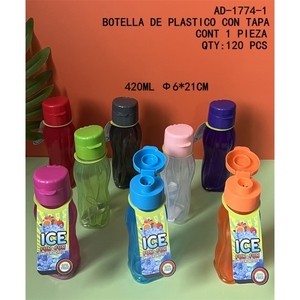 CASAMAX WL AD-1774-1 Colorful <b>Water</b> <b>Containers</b> 420ml Plastic Bottles With Lids Classic Premium Durable Elegant - Product Image 1