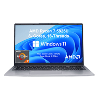Nouvel Ordinateur Portable Fin 15,6 Pouces 2027, AMD Ryzen 7 5825U, Boîtier en Aluminium, Windows 11, Ordinateur Portable de Bureau pour le Travail Professionnel