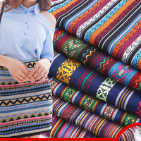 Tissu Jacquard Style Aztec BILU 100% Polyester, Tissu Ethnique Sadu pour Châles, Sacs, Coussins, Nappes et Décorations