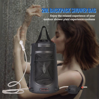 Sac de douche solaire portable 20L avec poche à eau chauffante en TPU pour camping, randonnée, voyage, plage et festival