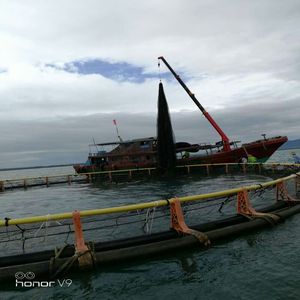Circular <b>Floating</b> <b>Fish</b> Cage With Anti-predator Net HDPE Marine Cage For Commercial Aquaculture - Product Image 2