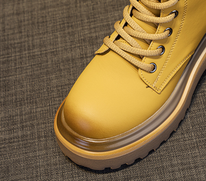 Botas de Motociclista Vintage <span class=keywords><strong>2025</strong></span> para Mujer - Botines Retro con Suela Gruesa, Parte Superior de PU, Impermeables, Versátiles, Botas Cortas de Combate - Product Image 6