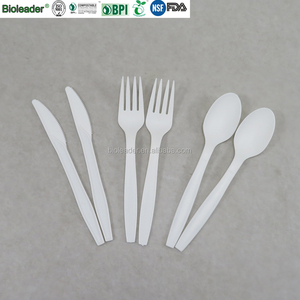 Chất lượng cao dùng một lần 100% phân hủy sinh học bột bắp dao kéo Bộ muỗng + nĩa + Dao Flatware loại - Product Image 3