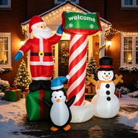 Décoration de Noël gonflable LED lumineuse de 1,5 m (5FT) en gros d'usine, Père Noël avec cadeau, pingouin, bonhomme de neige pour aménagement de lieux