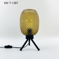Lampe de bureau décorative pour la maison, lampe de chevet en verre moderne pour le salon et la chambre à coucher, lumière d'ambiance LED