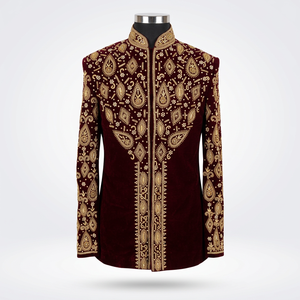 <b>INDIAN</b>/PAKISTANI TRADITIONAL BEAUTIFUL EMBROIDERY on SHERWANI DRESS & ALSO MATCHING <b>SHOE</b> Men's Suits & Blazer>Men's Suits - Product Image 5