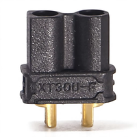 Conector Amass XT30U Negro, Enchufe de Baja Resistencia Chapado en Oro de 2 mm para Dron FPV UAV, Servicio OEM Directo de Fábrica