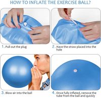 Ballon de Pilates mini épaissi de 25 cm, anti-éclatement, pour yoga, Pilates, équilibre et thérapie physique, pour femme et homme