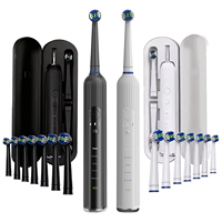 Brosse à dents électrique pour adultes en gros, rechargeable par USB, étanche, 5 modes, longue durée de vie de la batterie, brosse à dents rotative