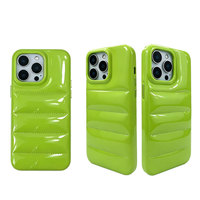 Coque de téléphone antichoc en PU éponge 3D brillante avec logo personnalisé pour iPhone 14 15 16 17 18 Pro Max – Vente en gros