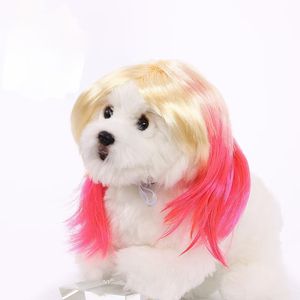 Nouvelle perruque pour animaux de compagnie, mignonne, bicolore, bob, accessoires universels pour animaux de compagnie pour chats et chiens, hiver, été, matière polyester - Product Image 3