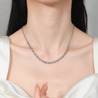 Collier Pendentif Rond en Argent Sterling S925 avec Moissanite VVS1 de 3mm Entièrement Sertie, Idéal pour les Fiançailles (Vente en Gros)