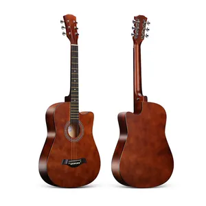 Sin logotipo Venta al por mayor Instrumentos musicales baratos Tilo Guitarra acústica de 38 pulgadas de alta calidad