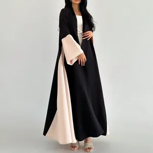 knee length dresses for ladies White Linen Kaftan Dress - Kaftan Maxi Dress, Long Sleeves & Pockets