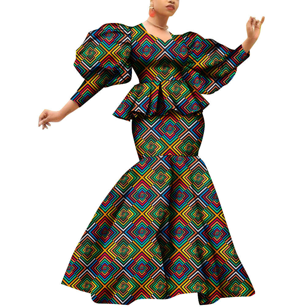 African Design Rich Bazin Dress Elegant Durable