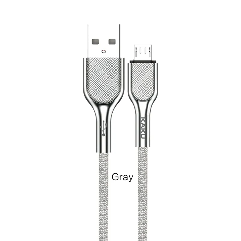 KAKUSIGA KSC-128 1.2m nylon zinc alloy mobile micro usb type-c charging data cable in bulks for iPhone Android phones